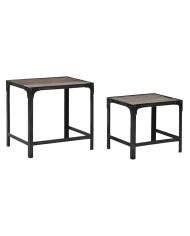 Set di 2 tavoli Home ESPRIT Nero Naturale 38 x 38 x 75 cm