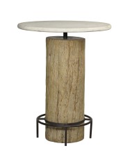 Tavolo Home ESPRIT Bianco Naturale Marmo teak 90 x 90 x 114 cm Tavolo Home ESPRIT Bianco Naturale Marmo teak 90 x 90 x 114 cm