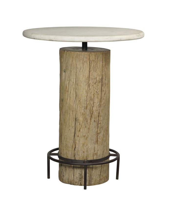 Tavolo Home ESPRIT Bianco Naturale Marmo teak 90 x 90 x 114 cm Tavolo Home ESPRIT Bianco Naturale Marmo teak 90 x 90 x 114 cm