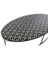 Tavolino da Caffè Home ESPRIT Nero Avorio 150 x 80 x 40 cm Tavolino da Caffè Home ESPRIT Nero Avorio 150 x 80 x 40 cm