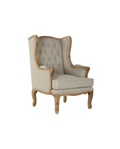 Poltrona Home ESPRIT Bianco Naturale Legno di mango 72 x 75 x 110 cm