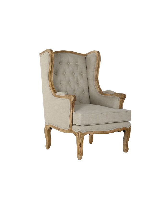 Poltrona Home ESPRIT Bianco Naturale Legno di mango 72 x 75 x 110 cm