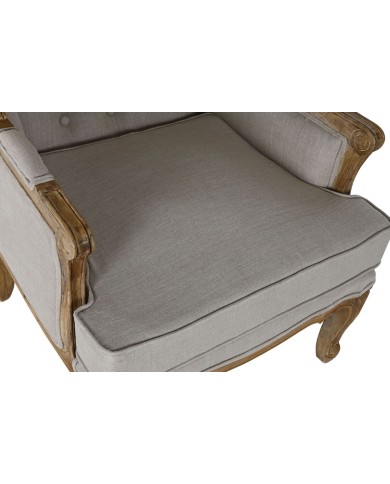 Poltrona Home ESPRIT Bianco Naturale Legno di mango 72 x 75 x 110 cm