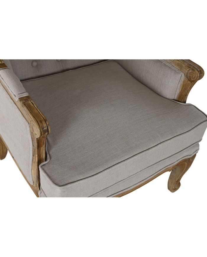 Poltrona Home ESPRIT Bianco Naturale Legno di mango 72 x 75 x 110 cm