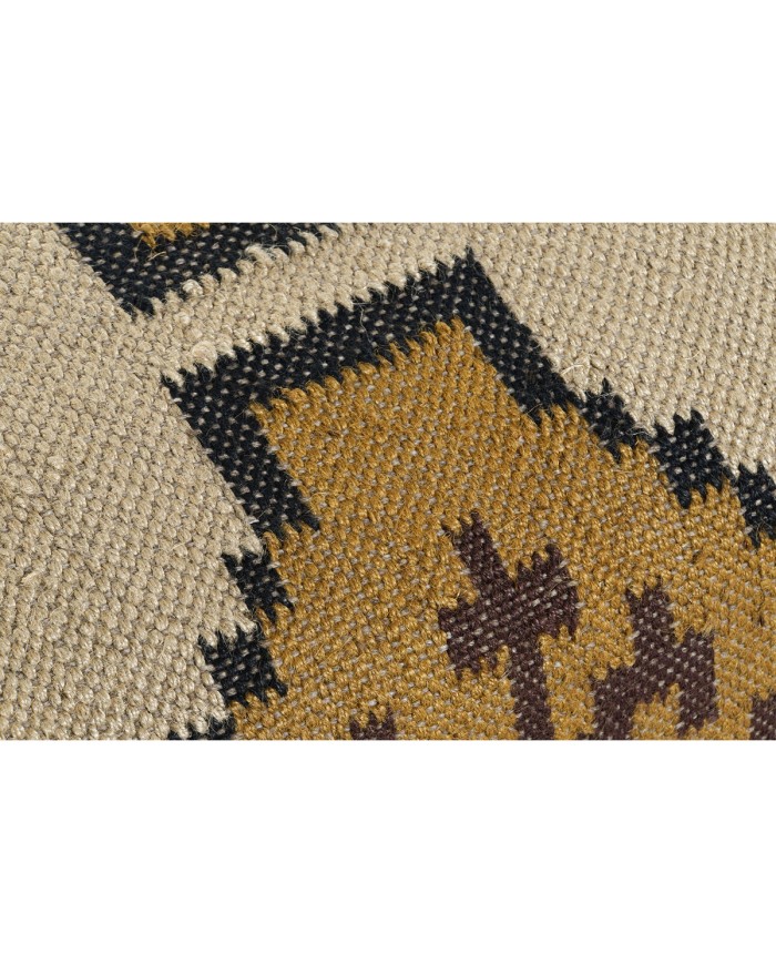 Poggiapiedi Home ESPRIT Beige Senape 80 x 80 x 44 cm