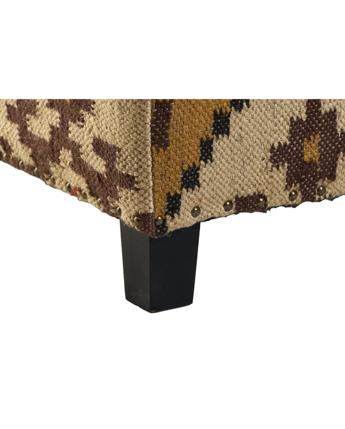 Poggiapiedi Home ESPRIT Beige Senape 80 x 80 x 44 cm