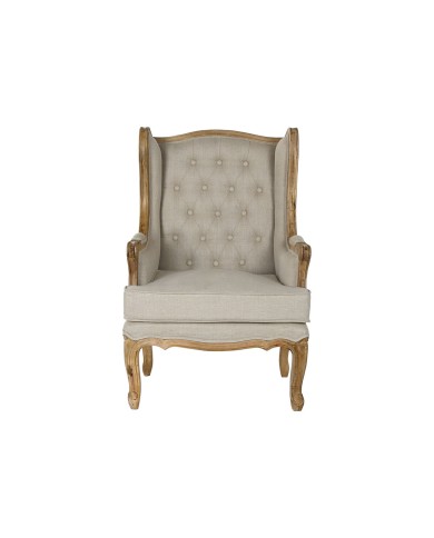 Poltrona Home ESPRIT Bianco Naturale Legno di mango 72 x 75 x 110 cm