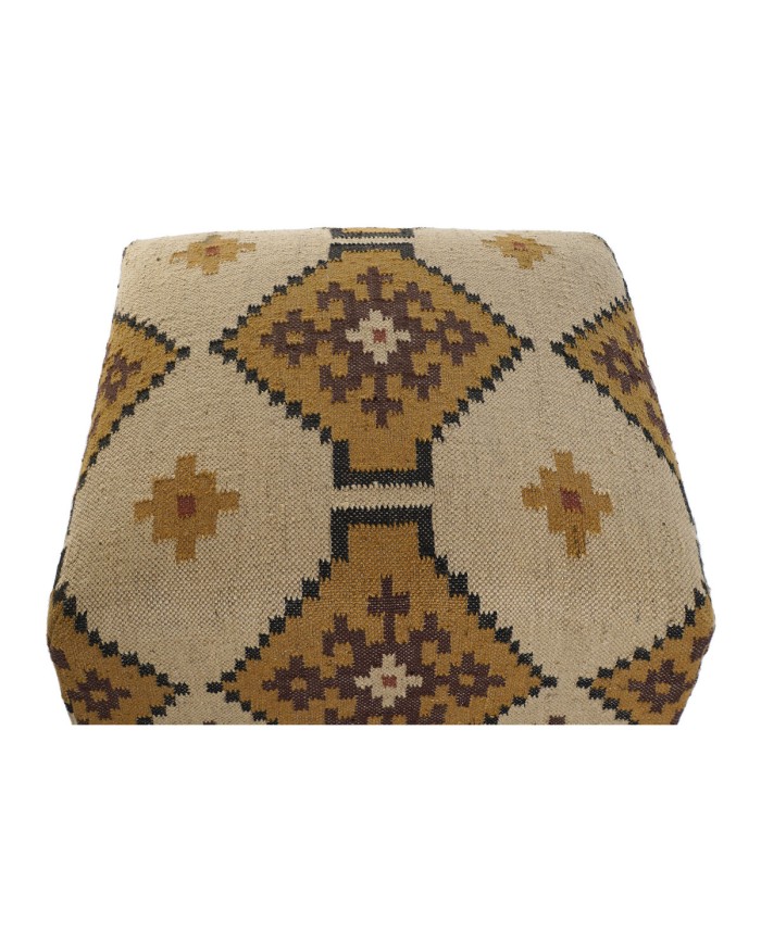 Poggiapiedi Home ESPRIT Beige Senape 80 x 80 x 44 cm