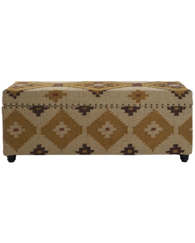 Forziere Home ESPRIT Beige Senape Cotone 120 x 40 x 45 cm