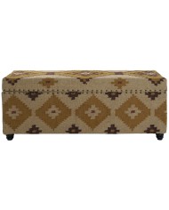 Forziere Home ESPRIT Beige Senape Cotone 120 x 40 x 45 cm Forziere Home ESPRIT Beige Senape Cotone 120 x 40 x 45 cm