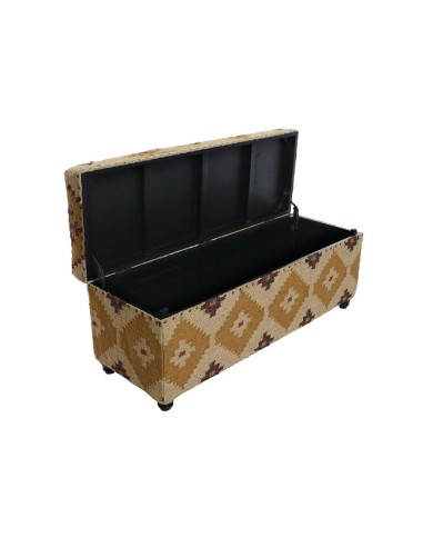 Forziere Home ESPRIT Beige Senape Cotone 120 x 40 x 45 cm