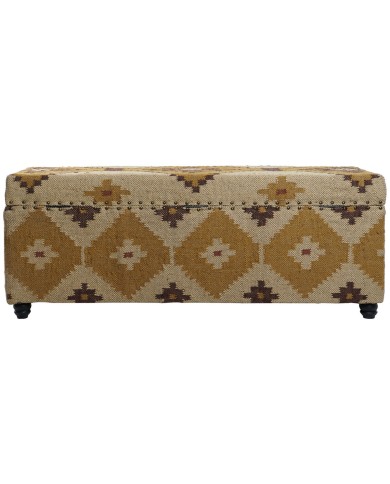 Forziere Home ESPRIT Beige Senape Cotone 120 x 40 x 45 cm