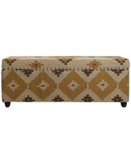 Forziere Home ESPRIT Beige Senape Cotone 120 x 40 x 45 cm Forziere Home ESPRIT Beige Senape Cotone 120 x 40 x 45 cm