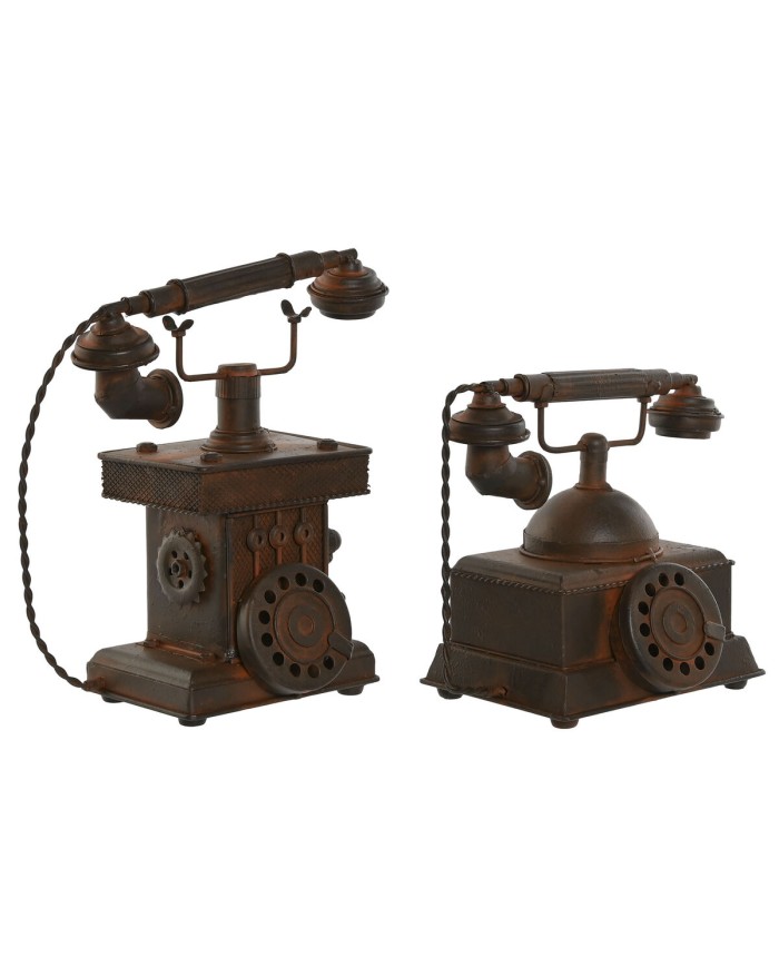 Statua Decorativa Home ESPRIT Bronce Vintage Telefono 21 x 12 x 18 cm (2 Unità) Statua Decorativa Home ESPRIT Bronce Vintage Telefono 21 x 12 x 18 cm (2 Unità)