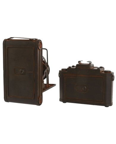Statua Decorativa Home ESPRIT Bronce Fotocamera Vintage 18 x 13,5 x 14 cm (2 Unità)