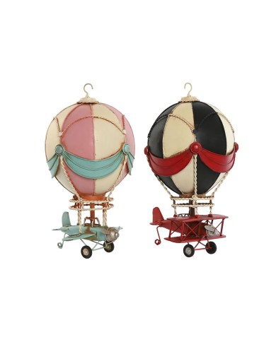 Statua Decorativa Home ESPRIT Azzurro Rosa Vintage 17 x 17 x 32 cm (2 Unità)