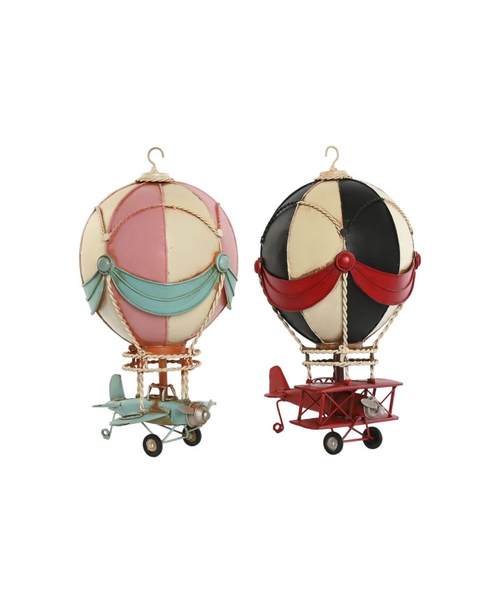 Statua Decorativa Home ESPRIT Azzurro Rosa Vintage 17 x 17 x 32 cm (2 Unità)