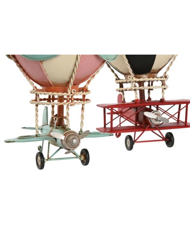 Statua Decorativa Home ESPRIT Azzurro Rosa Vintage 17 x 17 x 32 cm (2 Unità)