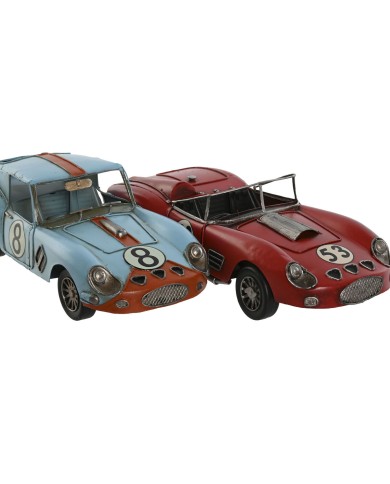 Statua Decorativa Home ESPRIT Azzurro Rosso Vintage 31 x 12 x 9 cm (2 Unità)