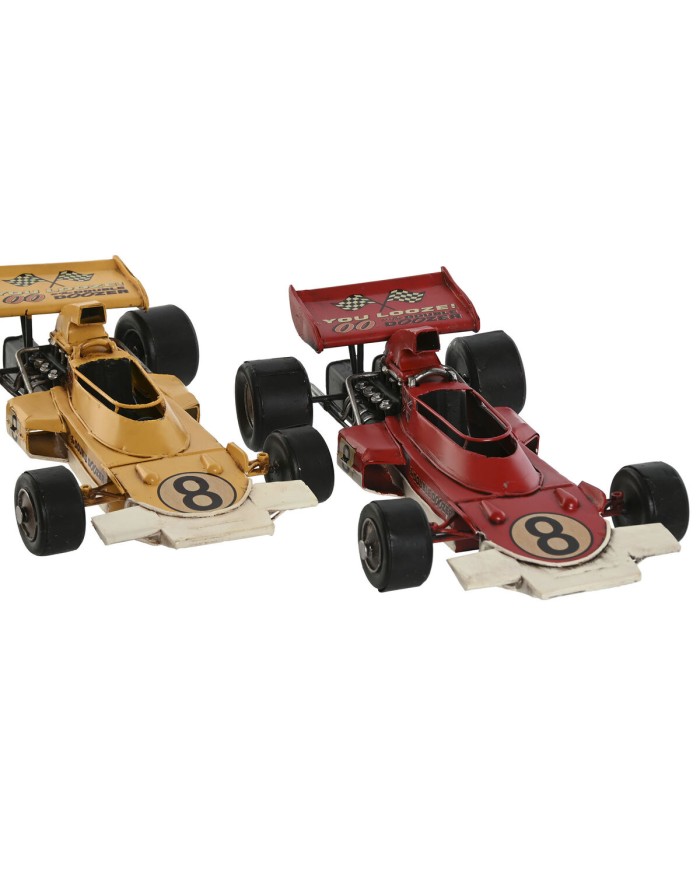 Statua Decorativa Home ESPRIT Giallo Rosso Vintage 27 x 16 x 8 cm (2 Unità)