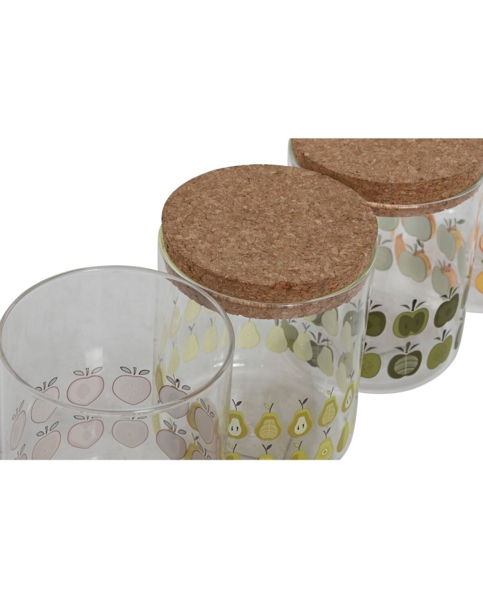 Barattolo Home ESPRIT Giallo Verde Naturale Sughero Silicone Vetro Borosilicato Shabby Chic 700 ml (4 Unità) Barattolo Home ESPRIT Giallo Verde Naturale Sughero Silicone Vetro Borosilicato Shabby Chic 700 ml (4 Unità)