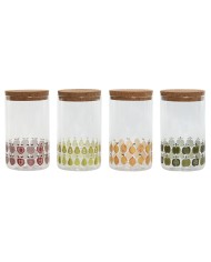 Barattolo Home ESPRIT Giallo Verde Naturale Sughero Silicone Vetro Borosilicato Shabby Chic 1,4 L (4 Unità) Barattolo Home ESPRIT Giallo Verde Naturale Sughero Silicone Vetro Borosilicato Shabby Chic 1,4 L (4 Unità)