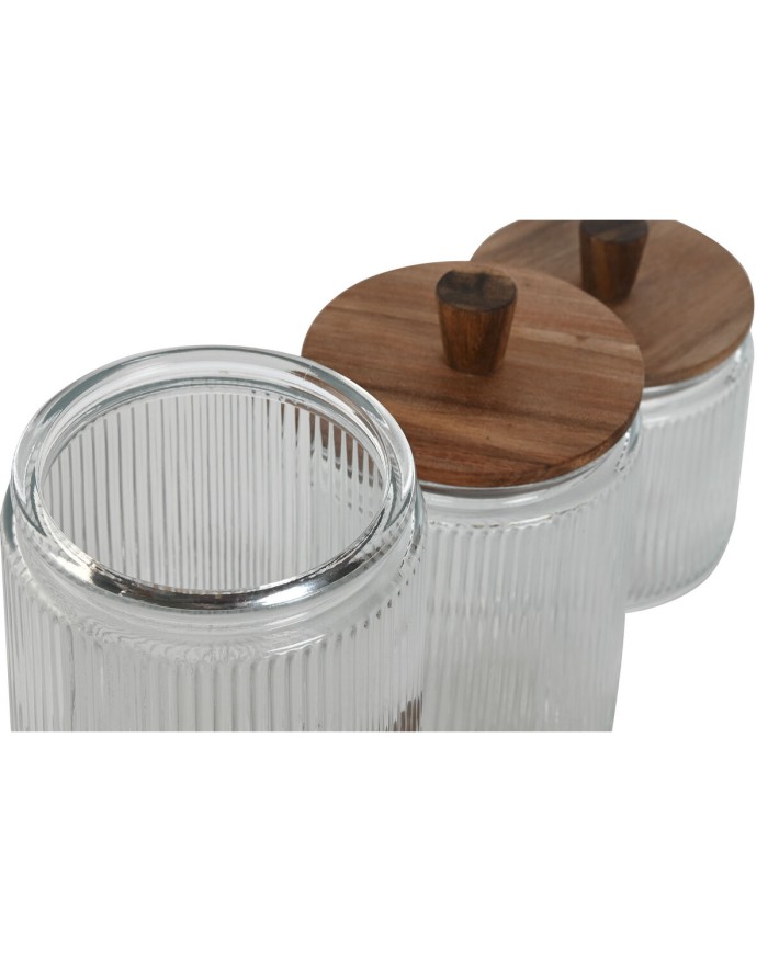 Set di 3 Barattoli Home ESPRIT Trasparente Cristallo Acacia 1,8 L 3 Pezzi Set di 3 Barattoli Home ESPRIT Trasparente Cristallo Acacia 1,8 L 3 Pezzi