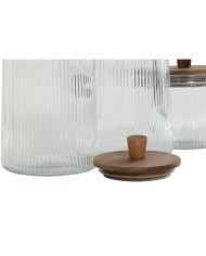 Set di 3 Barattoli Home ESPRIT Trasparente Cristallo Acacia 1,8 L 3 Pezzi Set di 3 Barattoli Home ESPRIT Trasparente Cristallo Acacia 1,8 L 3 Pezzi