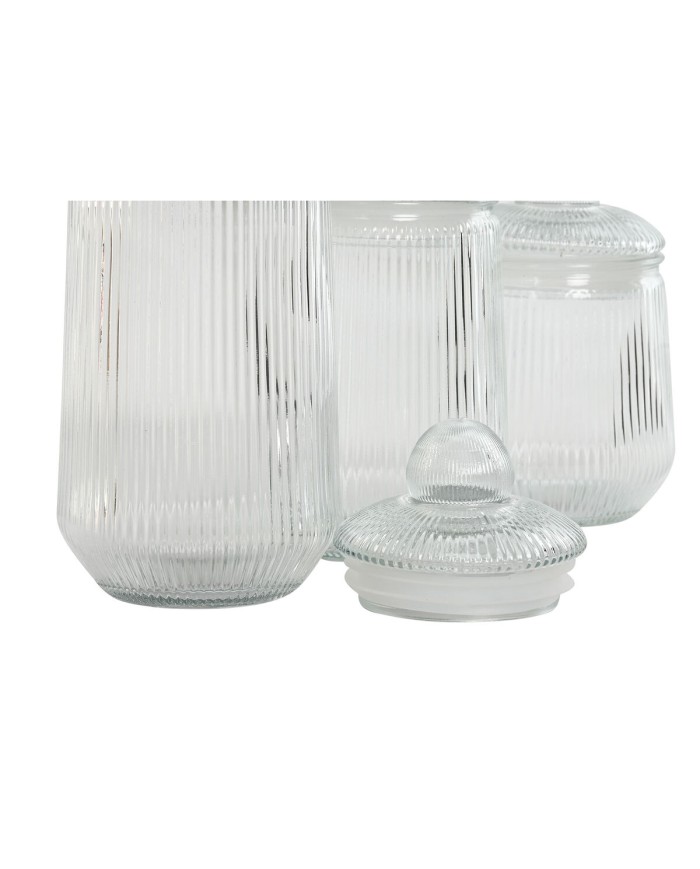 Set di 3 Barattoli Home ESPRIT Trasparente Silicone Cristallo 1,4 L 3 Pezzi Set di 3 Barattoli Home ESPRIT Trasparente Silicone Cristallo 1,4 L 3 Pezzi