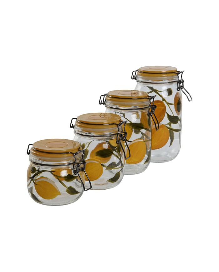 Set di 4 Barattoli Home ESPRIT Giallo Cristallo Ferro 1,5 L 4 Pezzi Set di 4 Barattoli Home ESPRIT Giallo Cristallo Ferro 1,5 L 4 Pezzi