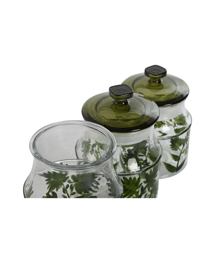Set di 3 Barattoli Home ESPRIT Verde Cristallo 1,2 L 3 Pezzi Set di 3 Barattoli Home ESPRIT Verde Cristallo 1,2 L 3 Pezzi