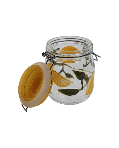 Set di 4 Barattoli Home ESPRIT Giallo Cristallo Ferro 1,5 L 4 Pezzi