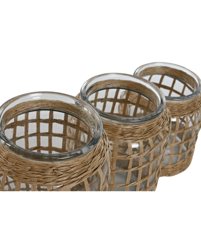 Vaso Home ESPRIT Naturale Cristallo 16,5 x 16,5 x 27 cm (3 Pezzi) Vaso Home ESPRIT Naturale Cristallo 16,5 x 16,5 x 27 cm (3 Pezzi)