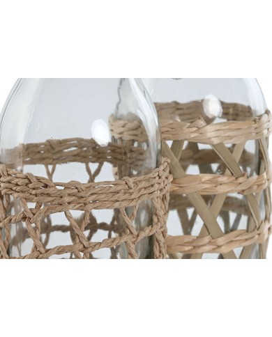 Brocca Home ESPRIT Naturale Cristallo Fibra (2 Unità)