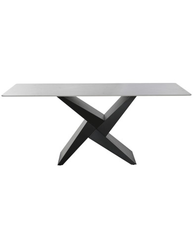 Tavolo da Pranzo Home ESPRIT Nero Metallo Ceramica 180 x 90 x 75 cm