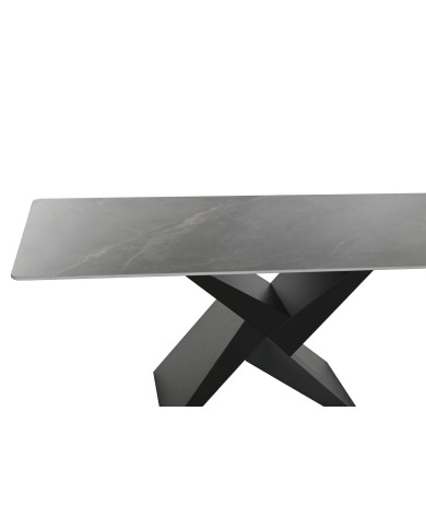 Tavolo da Pranzo Home ESPRIT Nero Metallo Ceramica 180 x 90 x 75 cm