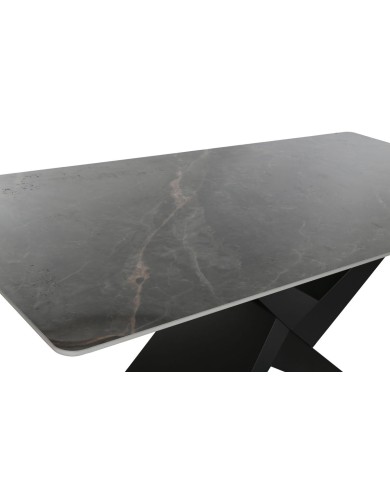 Tavolo da Pranzo Home ESPRIT Nero Metallo Ceramica 180 x 90 x 75 cm
