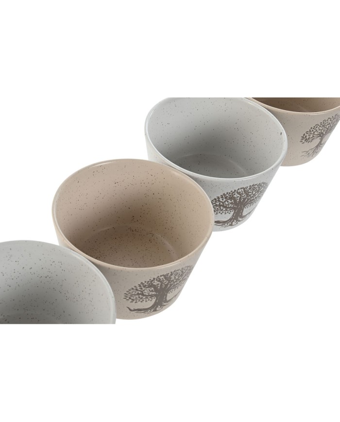 Ciotola Home ESPRIT Bianco Beige Gres 570 ml 13 x 13 x 8 cm (4 Unità) Ciotola Home ESPRIT Bianco Beige Gres 570 ml 13 x 13 x 8 cm (4 Unità)