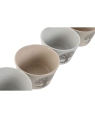 Ciotola Home ESPRIT Bianco Beige Gres 570 ml 13 x 13 x 8 cm (4 Unità) Ciotola Home ESPRIT Bianco Beige Gres 570 ml 13 x 13 x 8 cm (4 Unità)