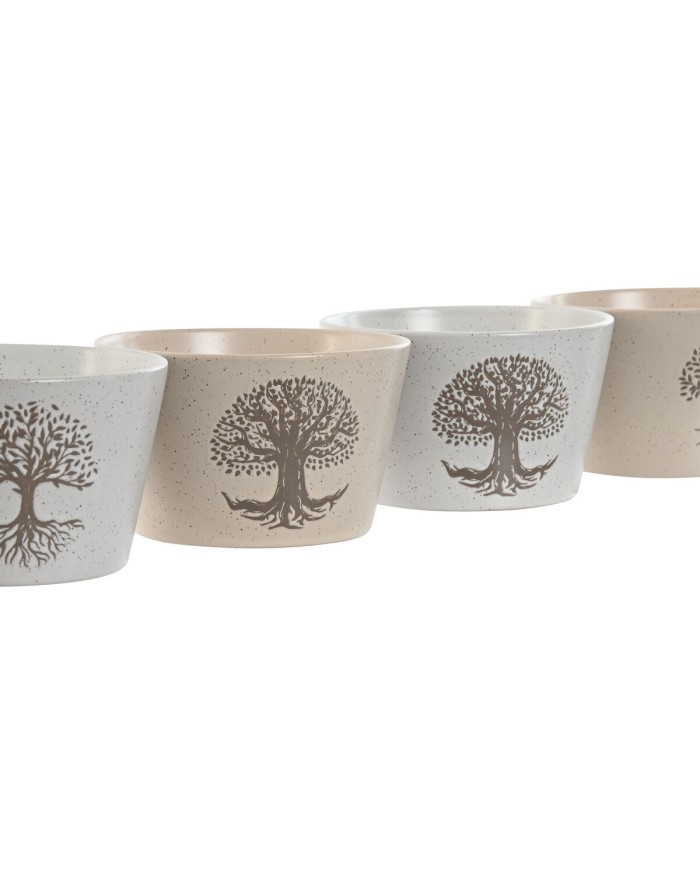 Ciotola Home ESPRIT Bianco Beige Gres 570 ml 13 x 13 x 8 cm (4 Unità) Ciotola Home ESPRIT Bianco Beige Gres 570 ml 13 x 13 x 8 cm (4 Unità)