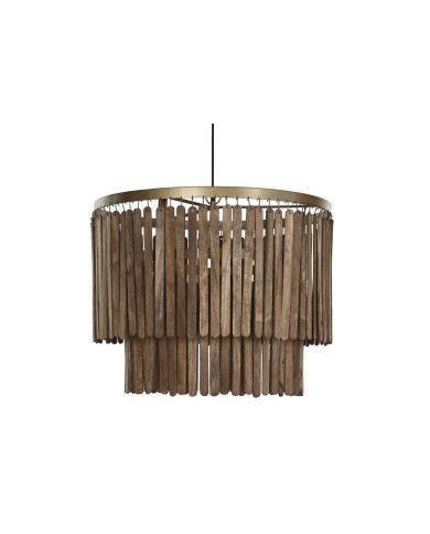 Lampadario Home ESPRIT Marrone Dorato Legno Metallo Legno di mango 50 W 60 x 60 x 48 cm