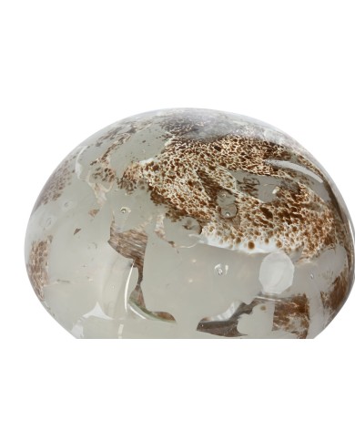 Statua Decorativa Home ESPRIT Bianco Marrone Fungo 16,5 x 16,5 x 18 cm