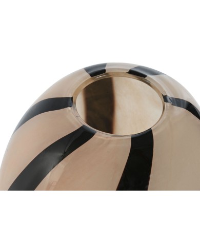 Vaso Home ESPRIT Nero Crema Cristallo Moderno 23 x 23 x 28,5 cm Vaso Home ESPRIT Nero Crema Cristallo Moderno 23 x 23 x 28,5 cm