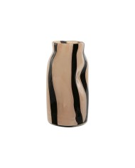 Vaso Home ESPRIT Nero Crema Cristallo Moderno 23 x 23 x 28,5 cm Vaso Home ESPRIT Nero Crema Cristallo Moderno 23 x 23 x 28,5 cm