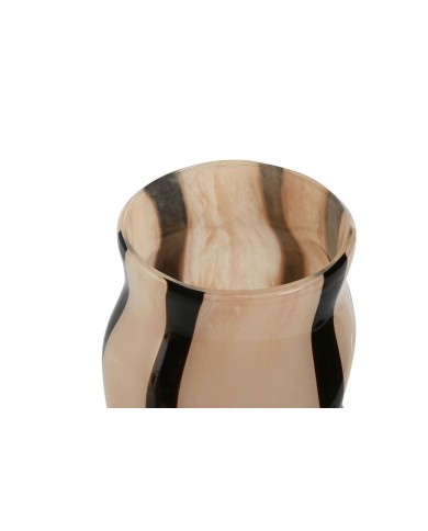 Vaso Home ESPRIT Nero Crema Cristallo Moderno 15 x 15 x 29,2 cm Vaso Home ESPRIT Nero Crema Cristallo Moderno 15 x 15 x 29,2 cm