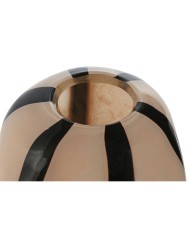 Vaso Home ESPRIT Nero Crema Cristallo Moderno 21 x 21 x 16,3 cm Vaso Home ESPRIT Nero Crema Cristallo Moderno 21 x 21 x 16,3 cm
