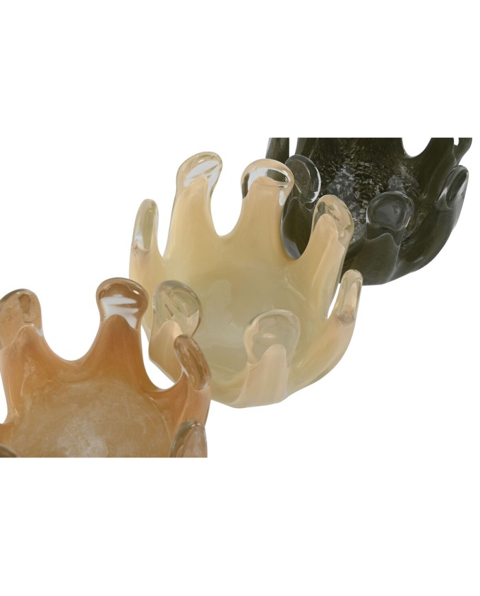 Portacandele Home ESPRIT Verde Crema Pesca Cristallo 12,5 x 12,5 x 9,5 cm (3 Unità) Portacandele Home ESPRIT Verde Crema Pesca Cristallo 12,5 x 12,5 x 9,5 cm (3 Unità)