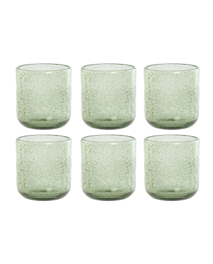 Set di Bicchieri Home ESPRIT Verde Cristallo 320 ml (6 Unità)