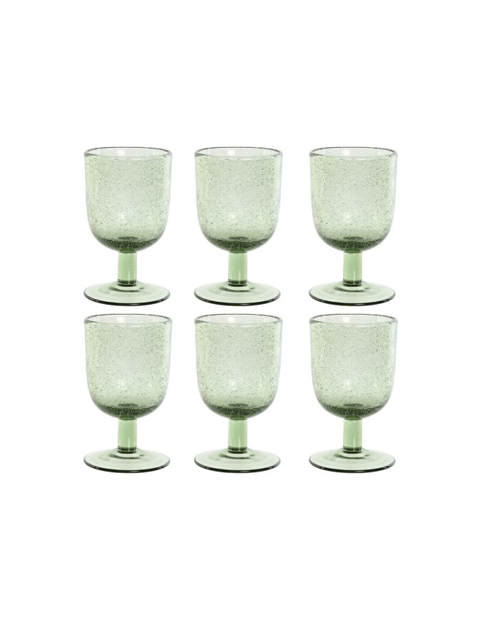 Set di Bicchieri Home ESPRIT Verde Cristallo 300 ml 8 x 8 x 14 cm (6 Unità)
