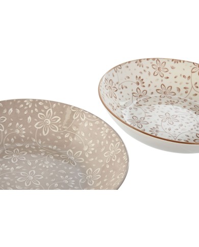 Set di piatti Home ESPRIT Marrone Beige Porcellana 20 x 20 x 4 cm